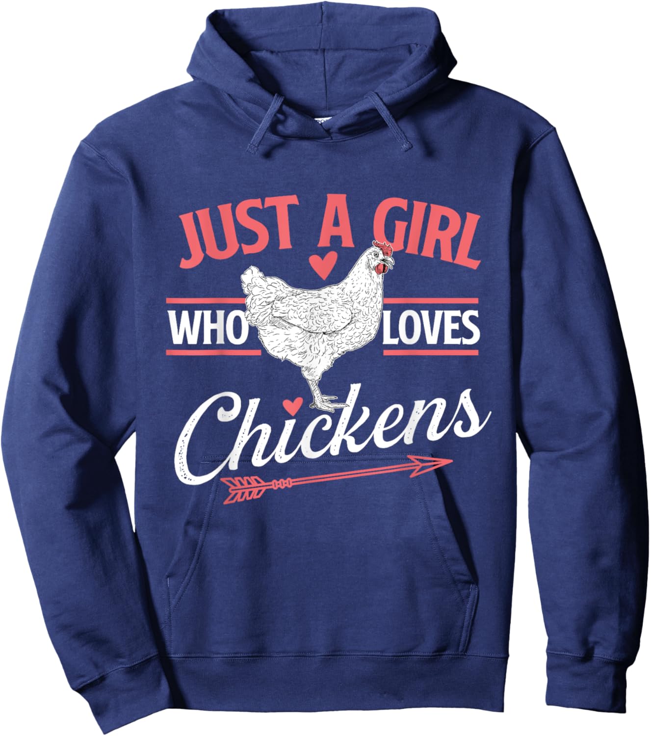Just A Girl Who Loves Chickens - Chicken Lover Poultry Owner Hoodie - Hoodie | Navy