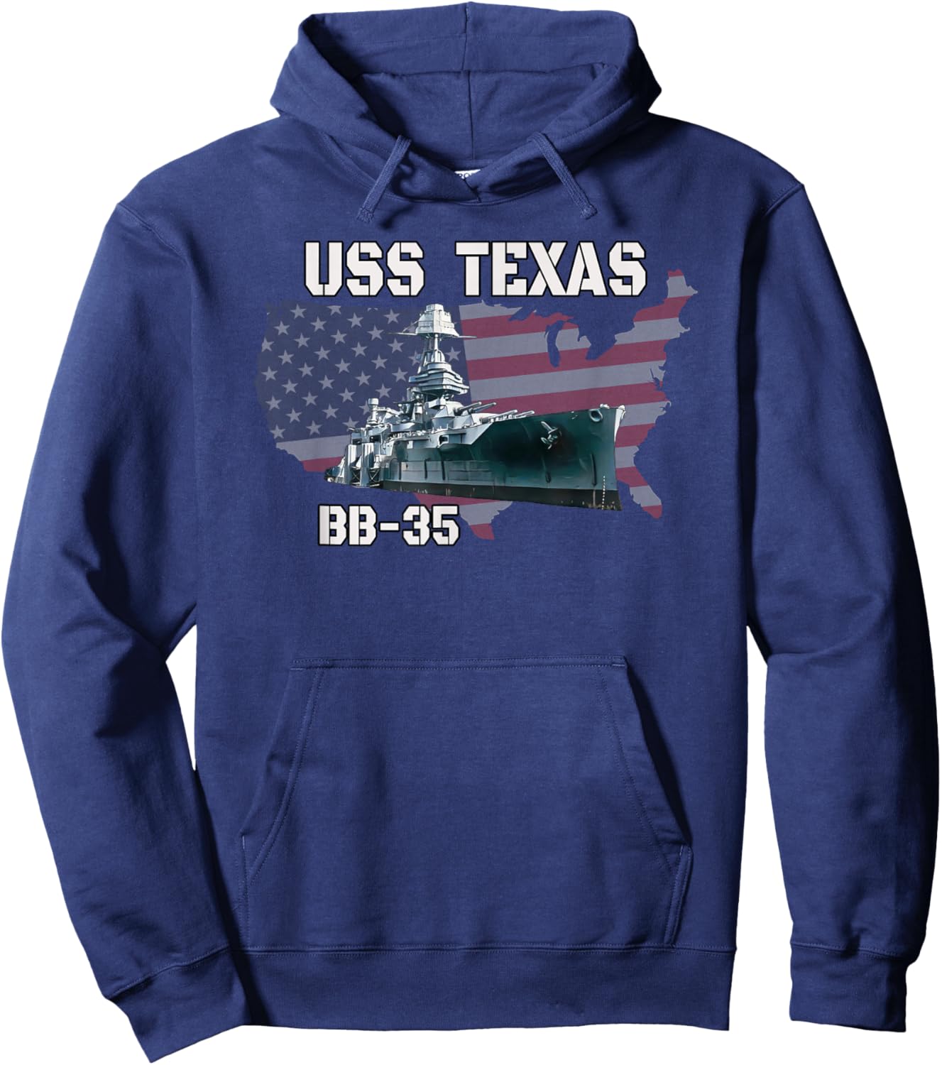 WW2 & WW1 American Battleship USS Texas BB-35 Warships Hoodie - Hoodie | Navy