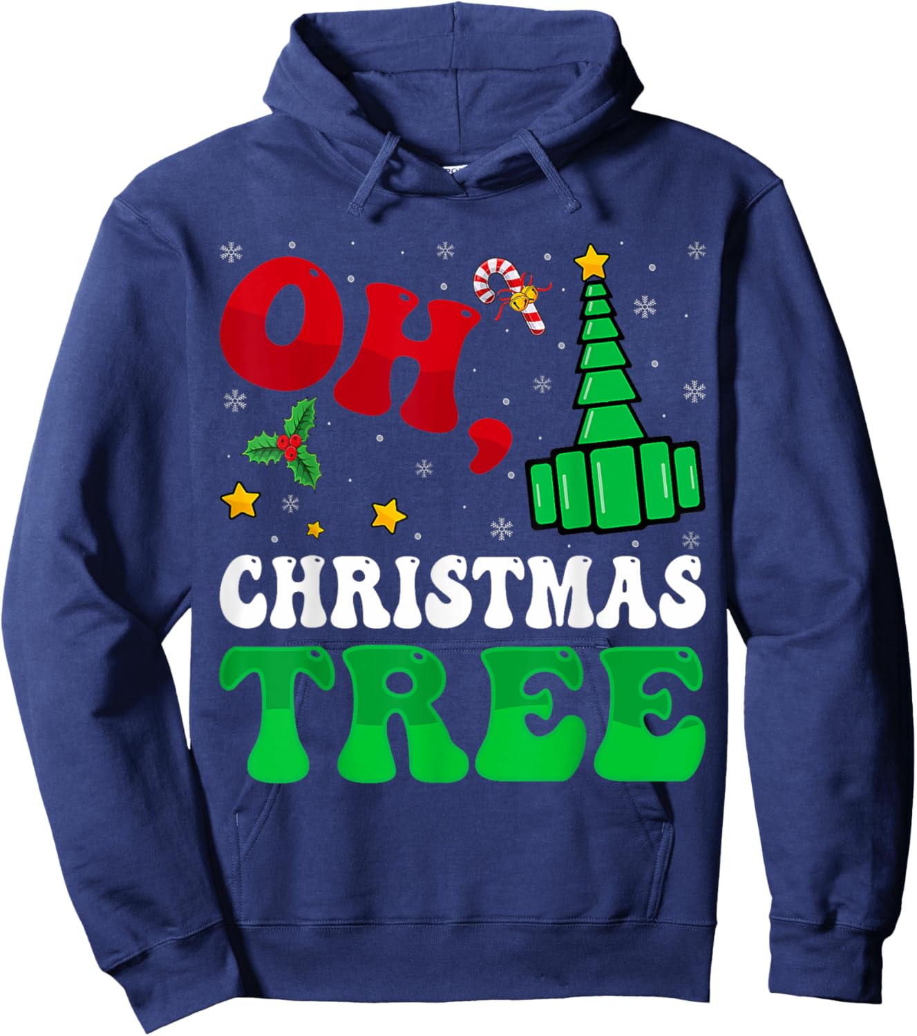Oh Christmas Tree Xmas Lights RT Respiratory Therapist Hoodie - Hoodie | Navy