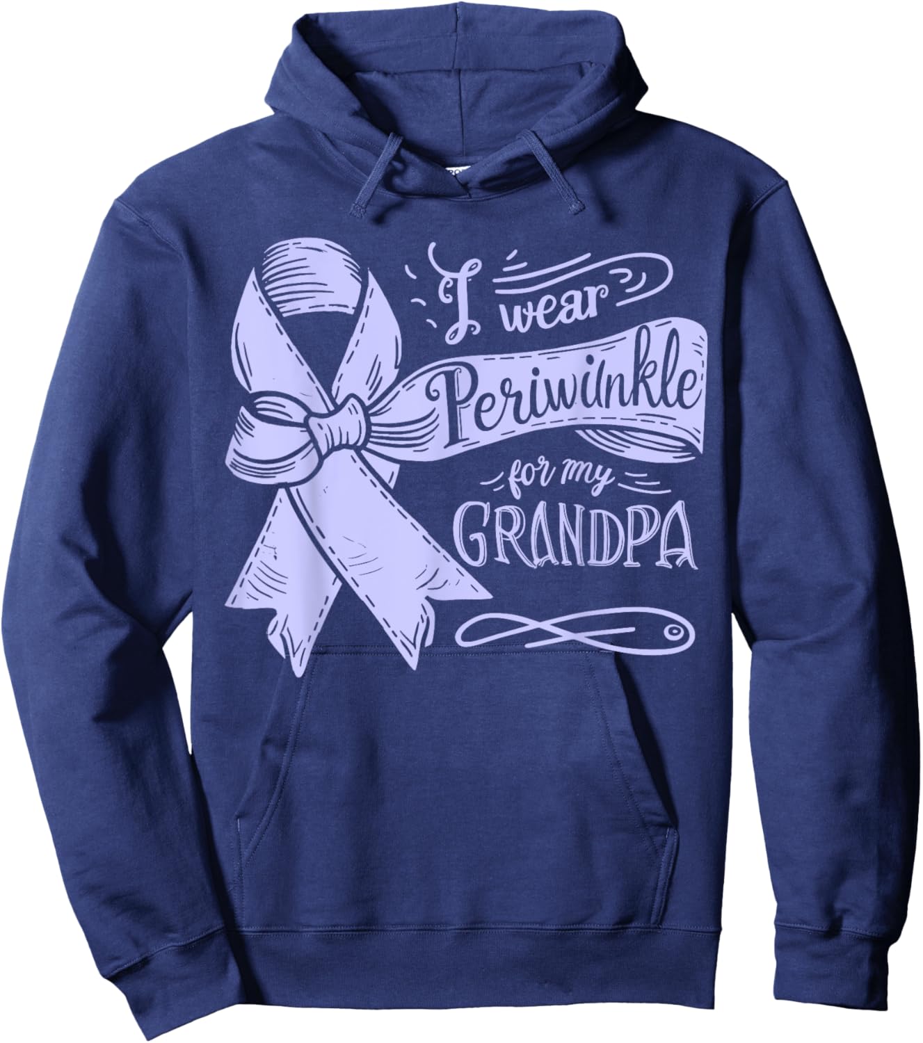 I Wear Periwinkle For My Grandpa Esophageal Cancer Awareness Hoodie - Hoodie | Navy