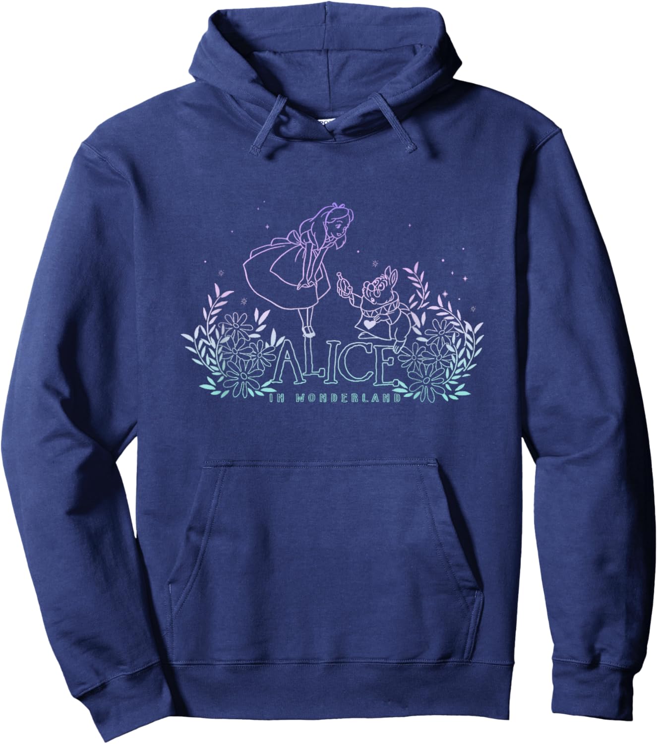 Disney Alice In Wonderland Alice Meets White Rabbit Dark Hoodie - Hoodie | Navy