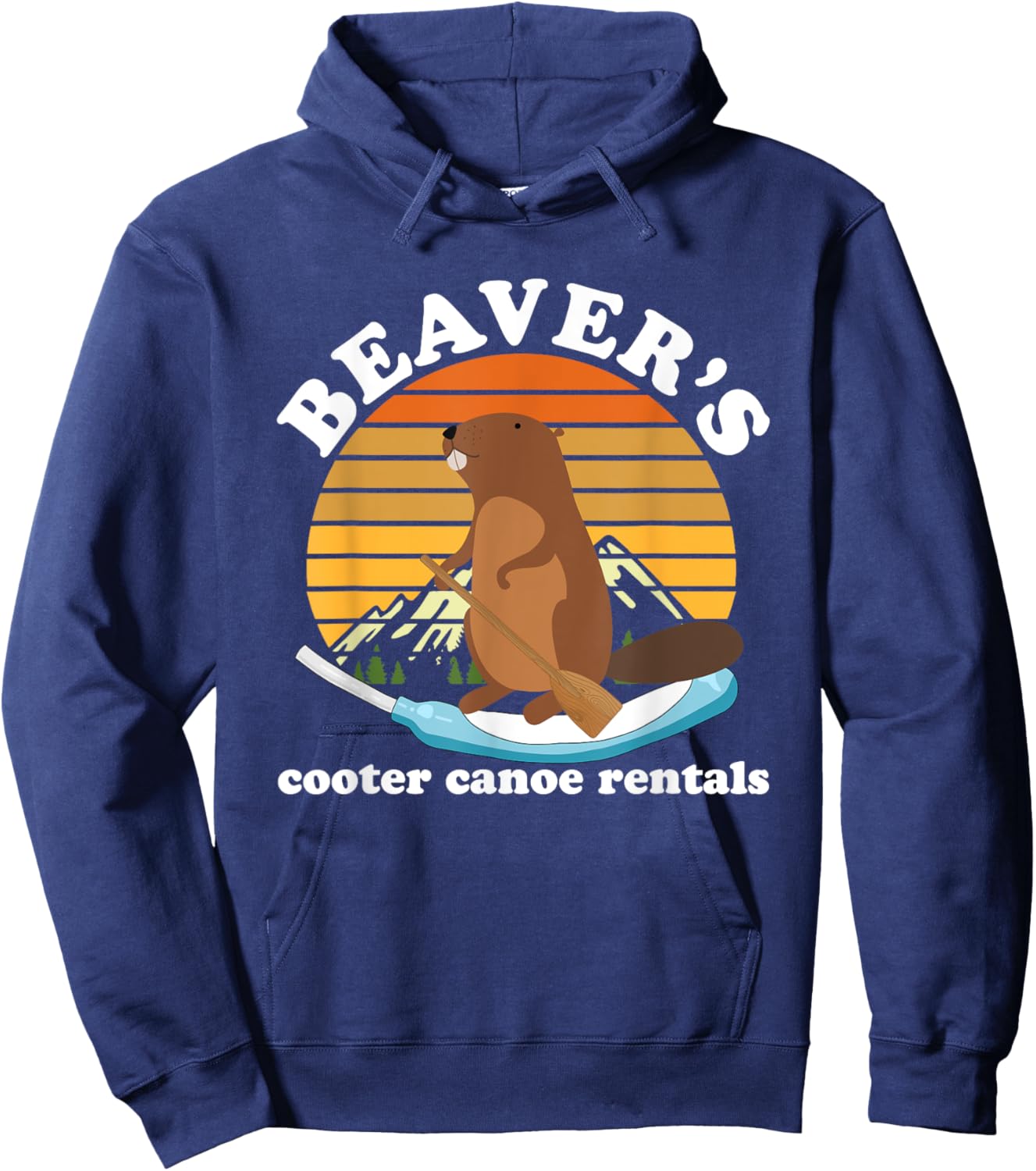 Beaver's Cooter Canoe Rentals Vintage Design Hoodie - Hoodie | Navy