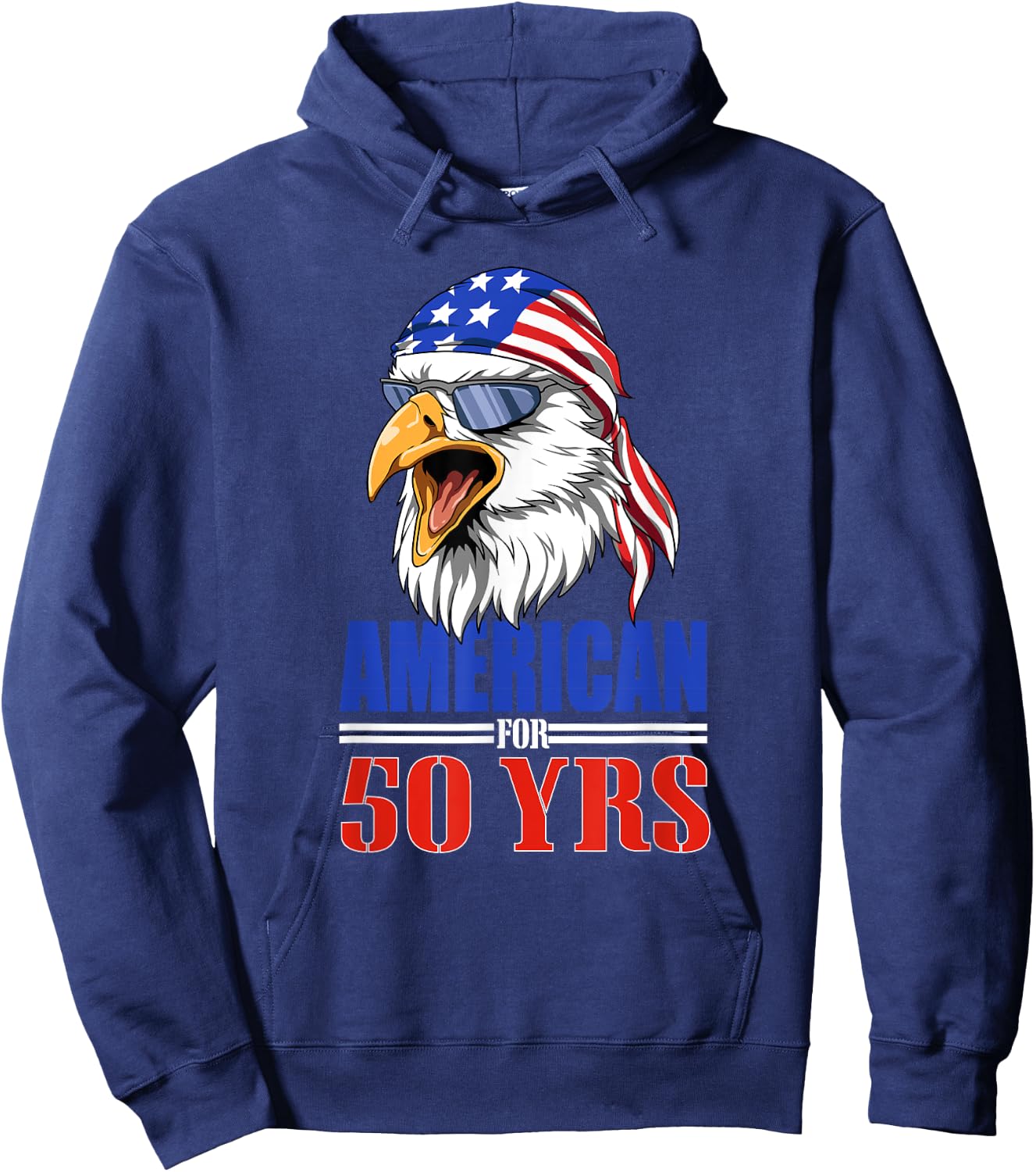 Funny 50th Birthday - USA Eagle Patriotic Gift Men Hoodie - Hoodie | Navy
