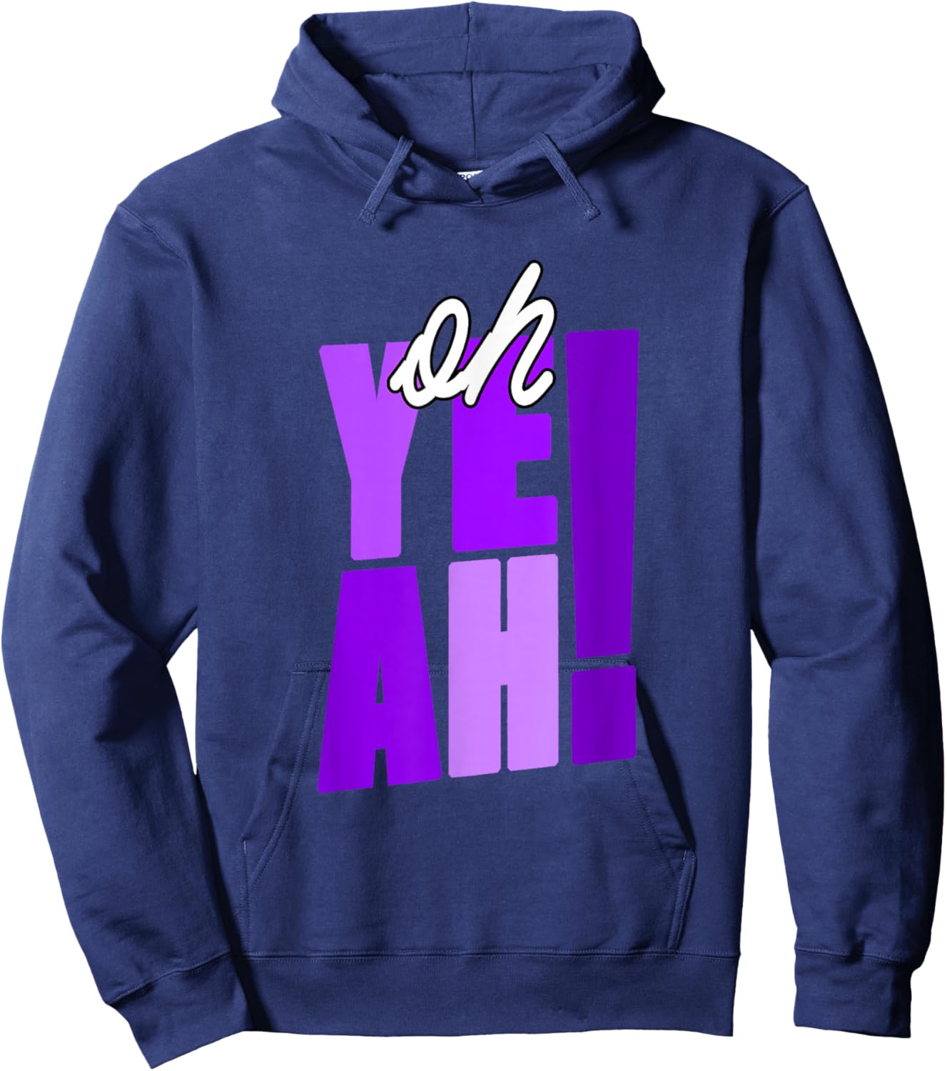 Purple Oh Yeah! Violet Purple Graphic Hoodie - Hoodie | Navy