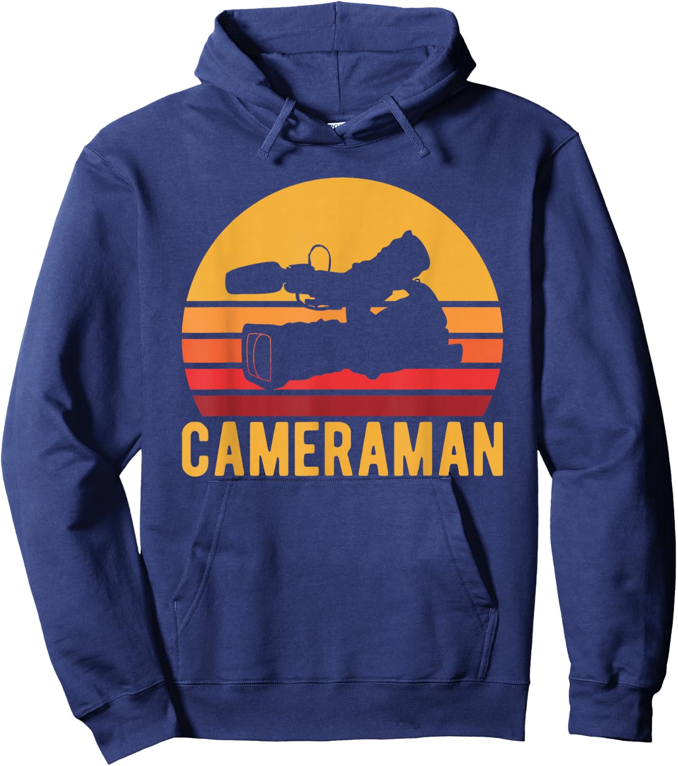Retro Cameraman Shirt, Video Camera Operator Gift Hoodie - Hoodie | Navy