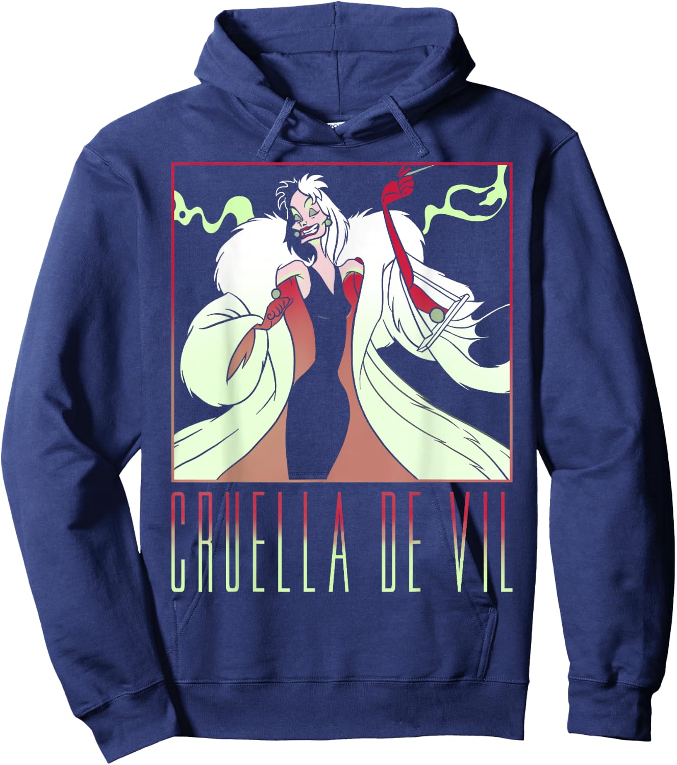 Disney 101 Dalmatians Cruella De Vil Portrait Box Up Hoodie - Hoodie | Navy