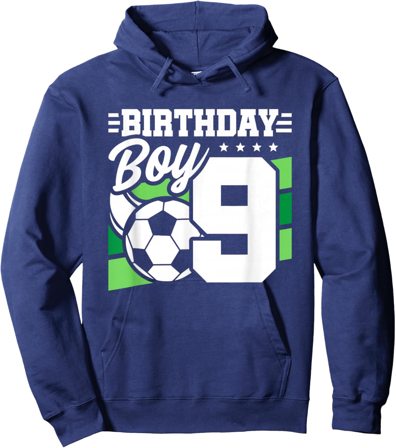 Soccer Birthday Party - 9 Year Old Boy - 9th Birthday Hoodie - Hoodie | Navy
