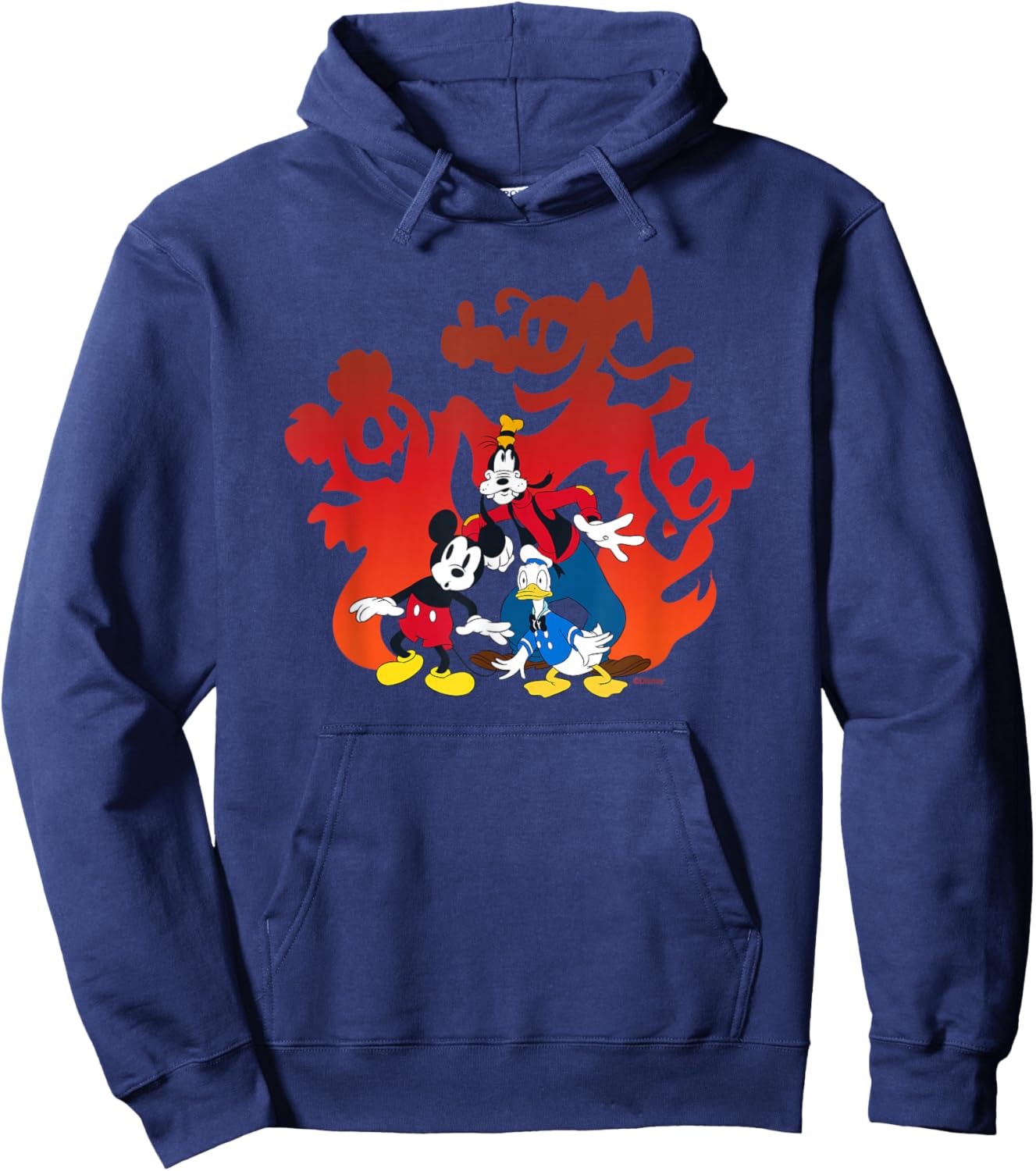 Disney Mickey Mouse Donald Goofy Halloween Scary Shadows Hoodie - Hoodie | Navy