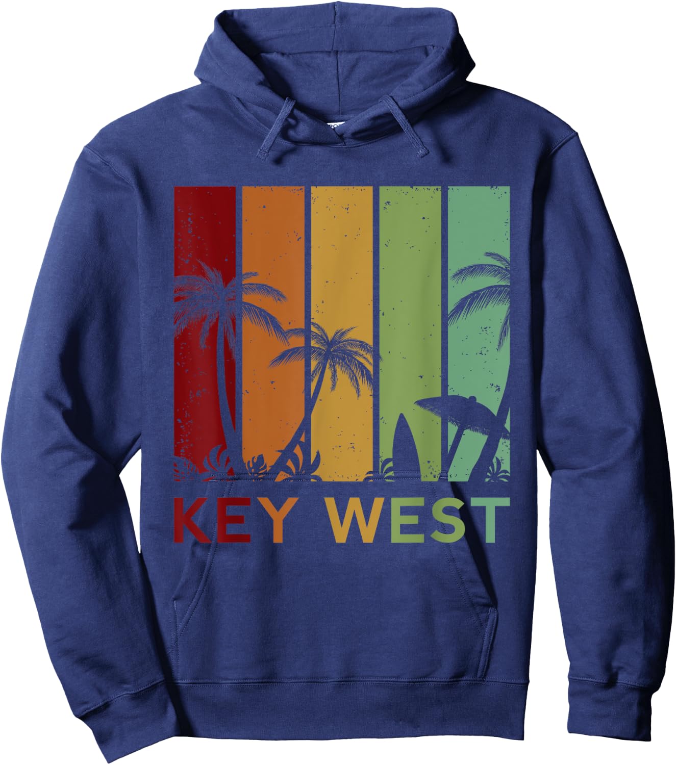 Retro Key West Florida Keys Tropical Vintage Hoodie - Hoodie | Navy
