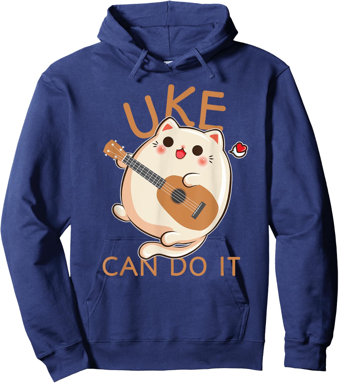 Ukulele print Funny Uke Can Do It Cat Playing product Gift Hoodie - Hoodie | Navy