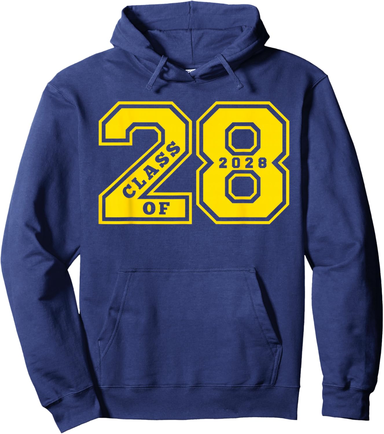 Class of 2028 - Gold Letterman Style Class of 28 Swag Gift 1 Hoodie - Hoodie | Navy