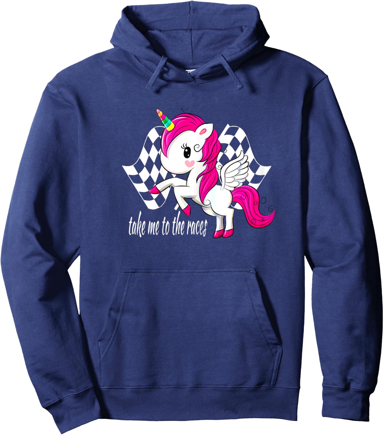 Dirt Track Racing Shirt Take Me To The Races Checkered Flag Hoodie - Hoodie | Navy