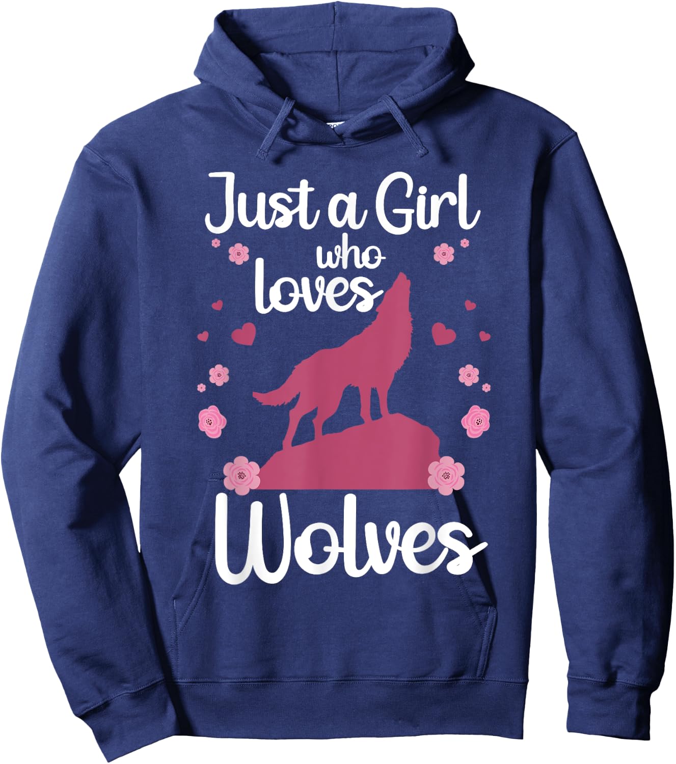 Cool Wolf Girls Howling Wolf Lover Animal Wolves Hoodie - Hoodie | Navy