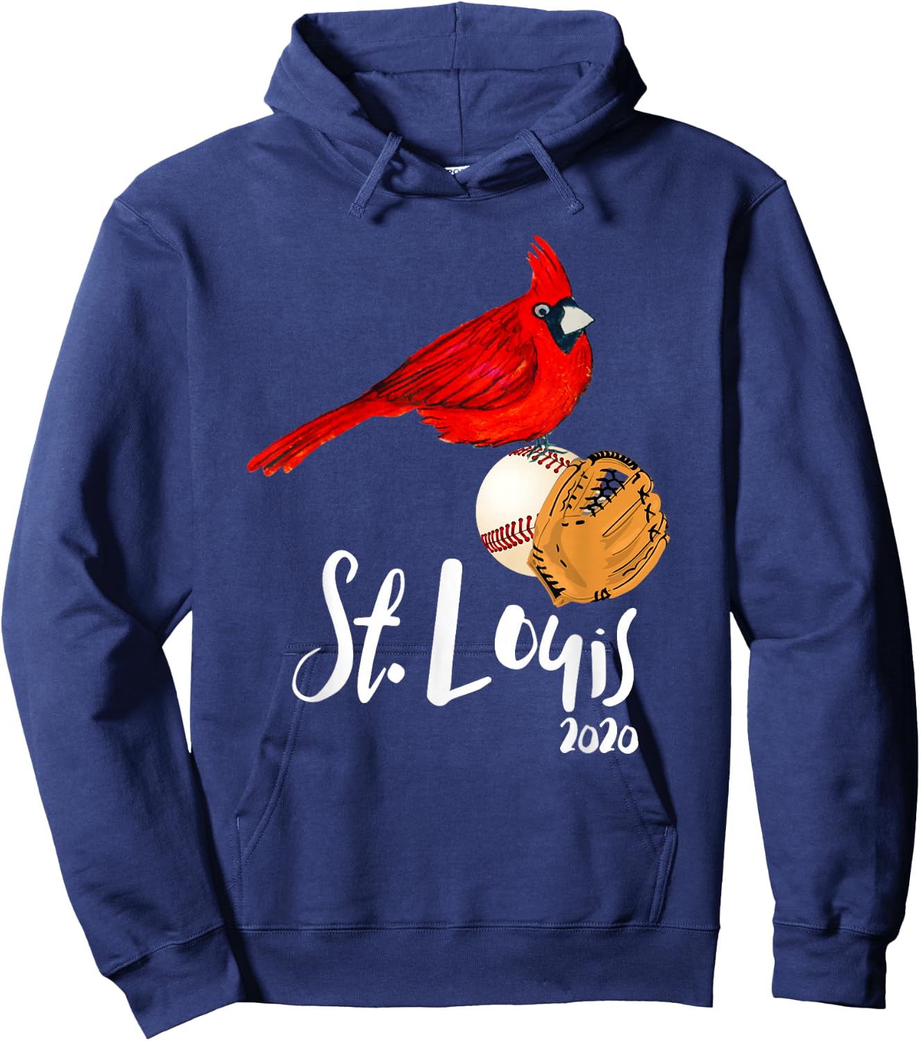 Saint Louis Red Cardinal 2020 Art and Baseball Design Hoodie - Hoodie | Navy