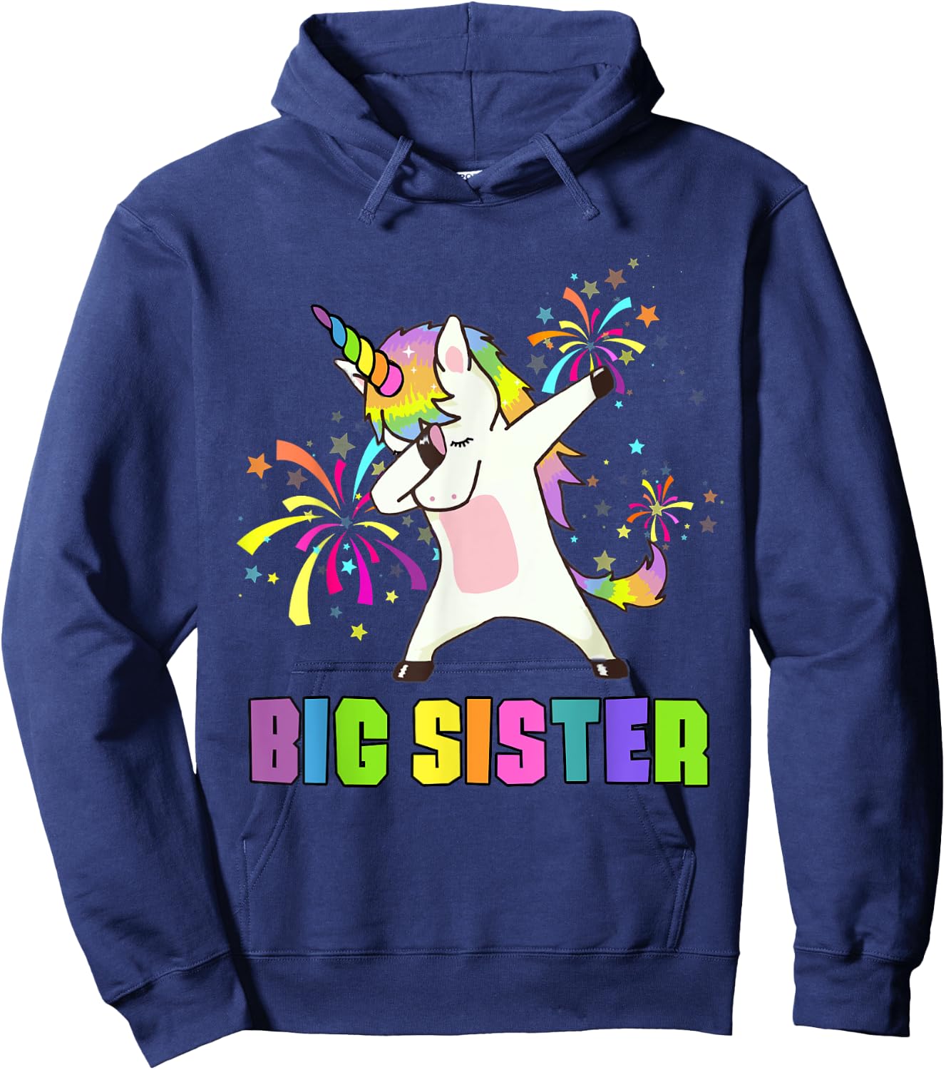 Big Sister Unicorn Dab Dance Hoodie - Hoodie | Navy