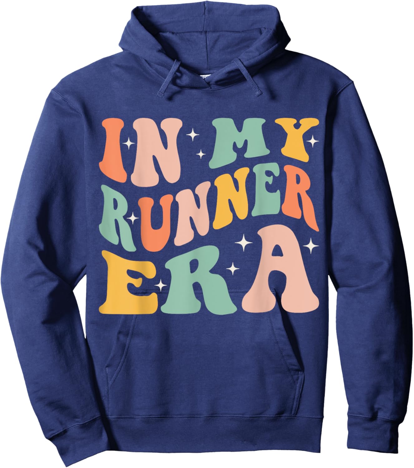 In My Runner Era Funny Running Marathon Groovy Running Mom Hoodie - Hoodie | Navy