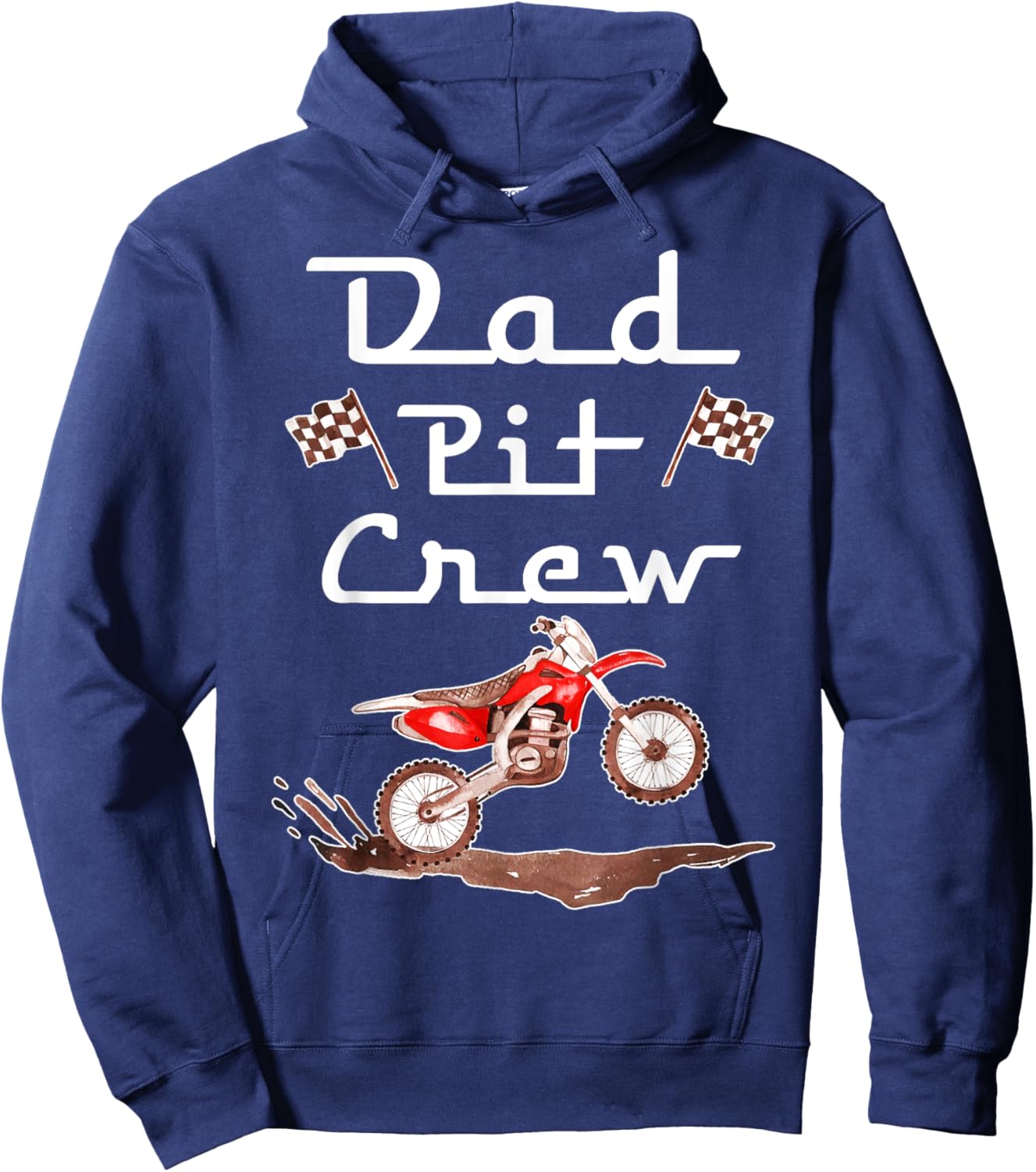 Dirt Bike Birthday Party Racing Family Dad Pit Crew Hoodie - Hoodie | Navy