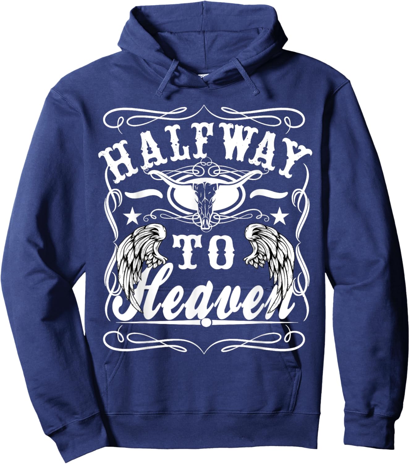 Halfway To Heaven Halfway To Hell Whiskey Themed Shirt Hoodie - Hoodie | Navy