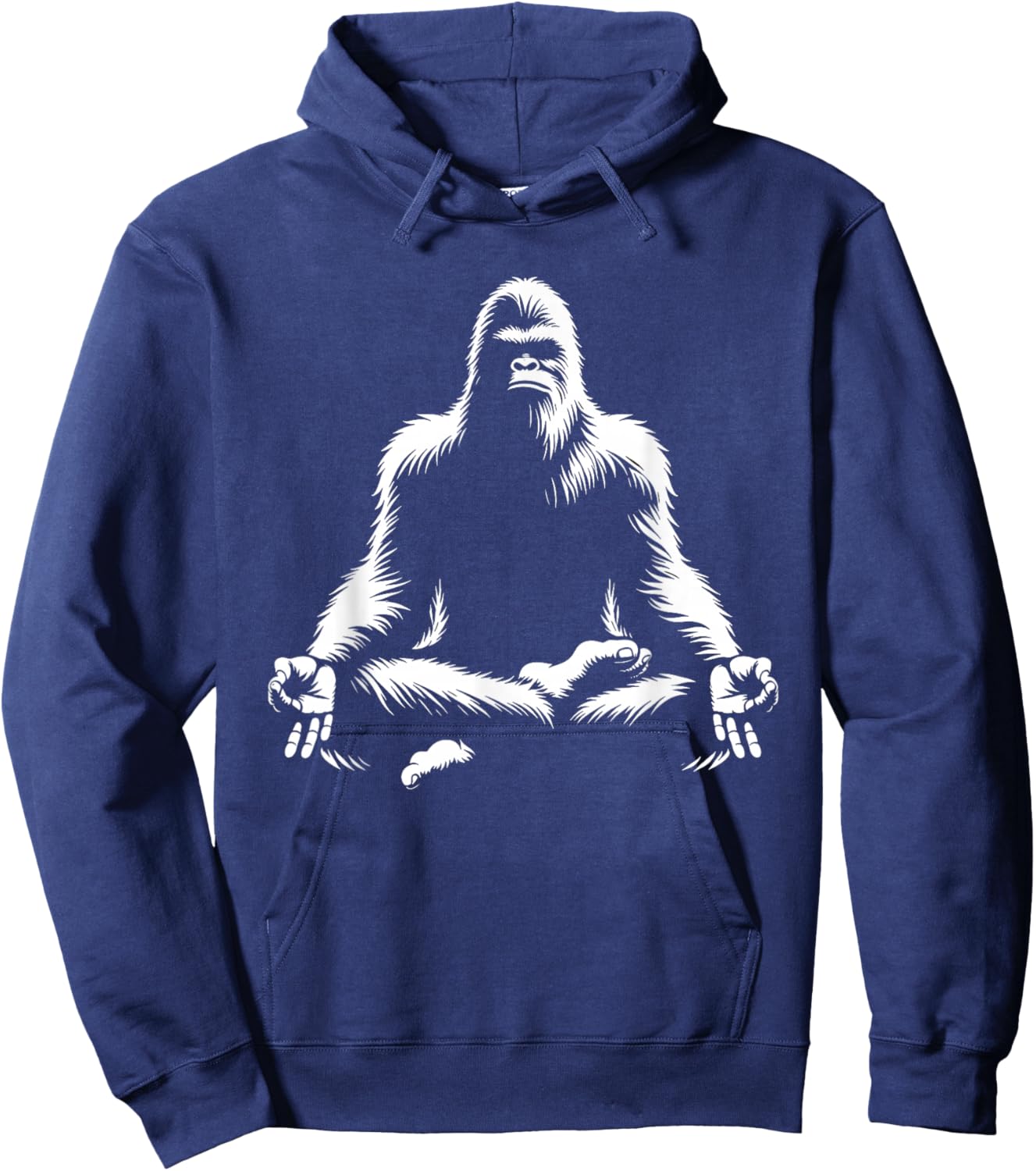 Bigfoot Yoga Pose Sasquatch Meditation Hoodie - Hoodie | Navy