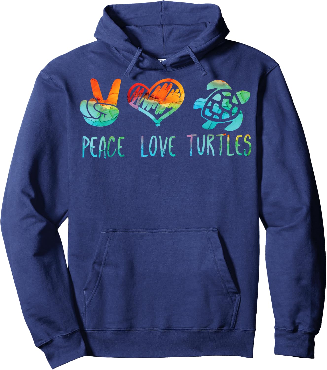 Peace Love and Turtles Hoodie - Hoodie | Navy