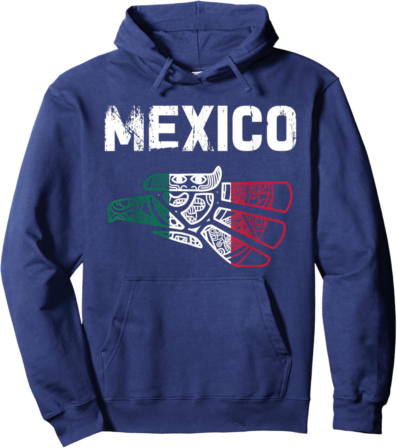 Mexico Vintage Mexican Flag Pride Hecho en Mexico Jersey Hoodie - Hoodie | Navy