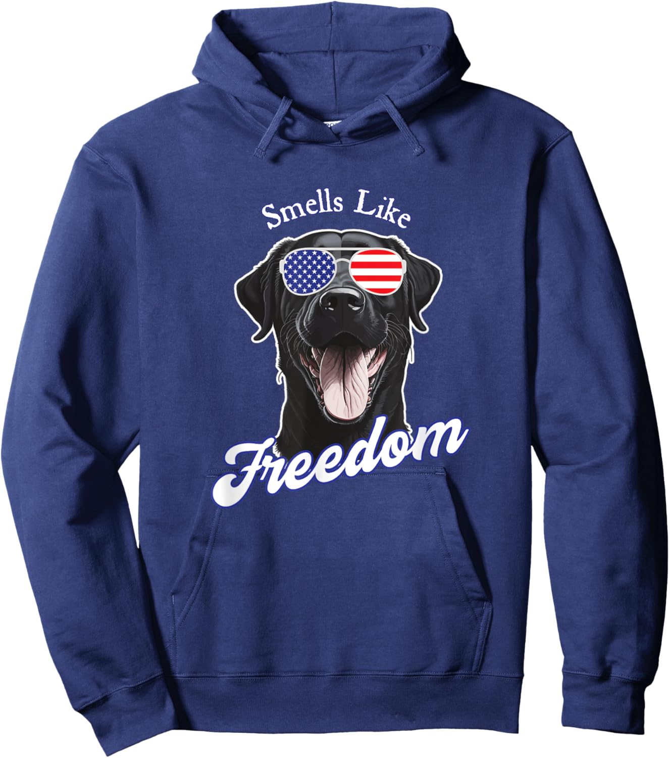 Black Lab American Flag Patriotic Vintage 4th of July Retro Hoodie - Hoodie | Navy