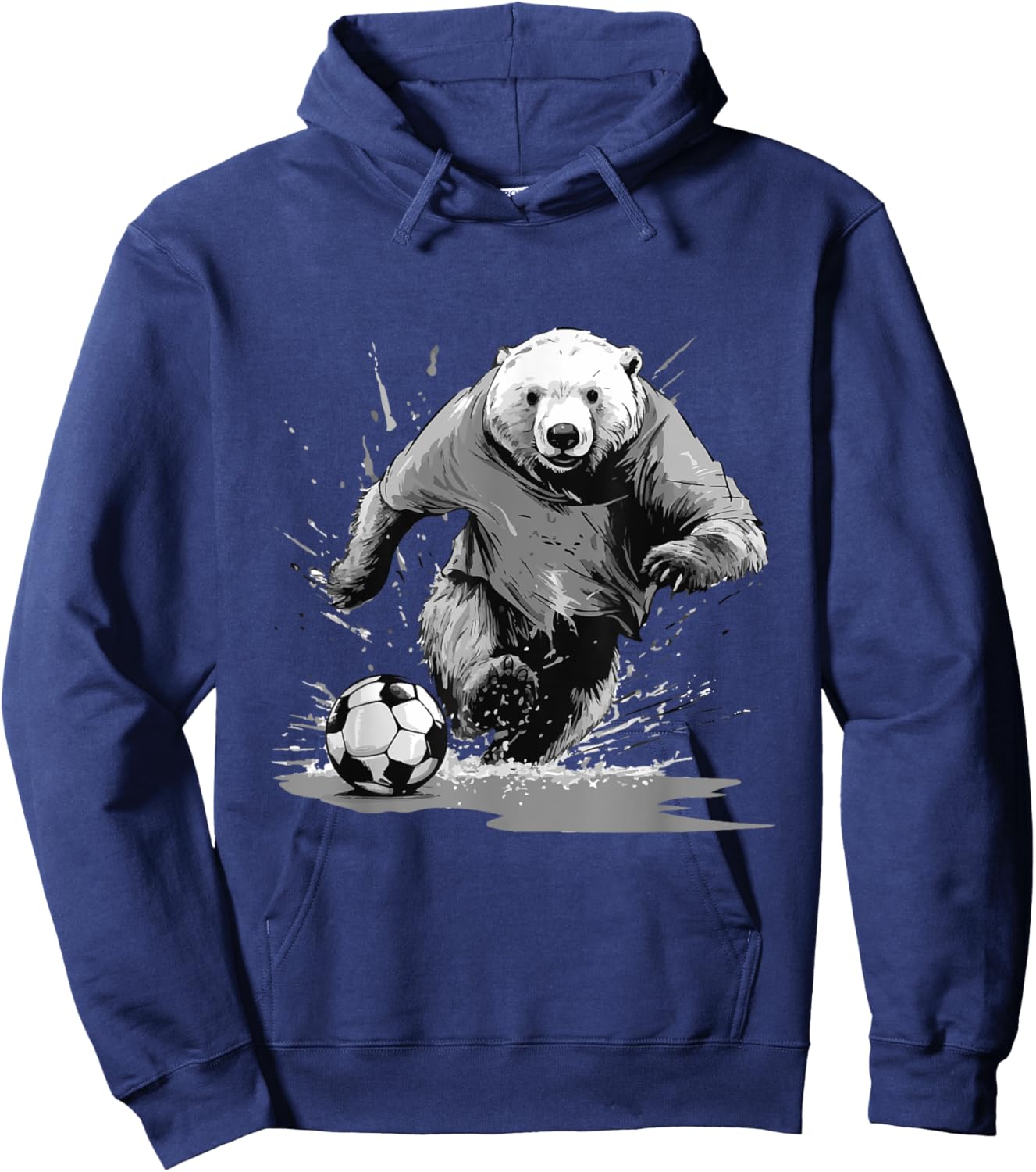 Polar Bear Playing Soccer Animal Hoodie - Hoodie | Navy