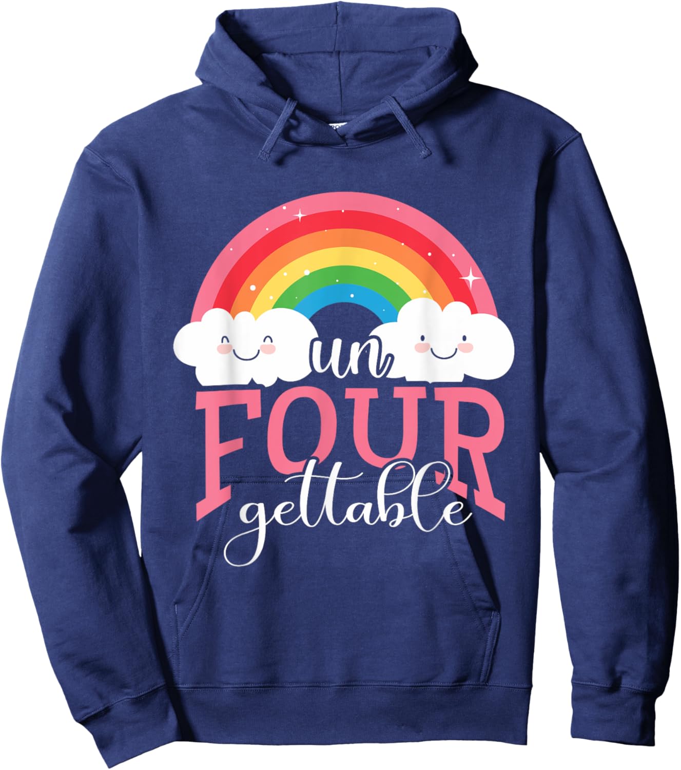 Unfourgettable 4th Birthdays Girl Un Four Gettable Birthday Hoodie - Hoodie | Navy