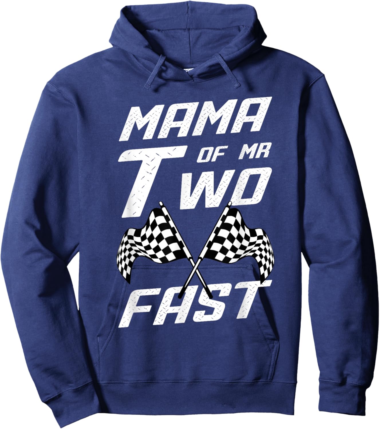 Boy 2nd Birthday Pit Crew Racing Car Mama Mr. Two Fast Hoodie - Hoodie | Navy