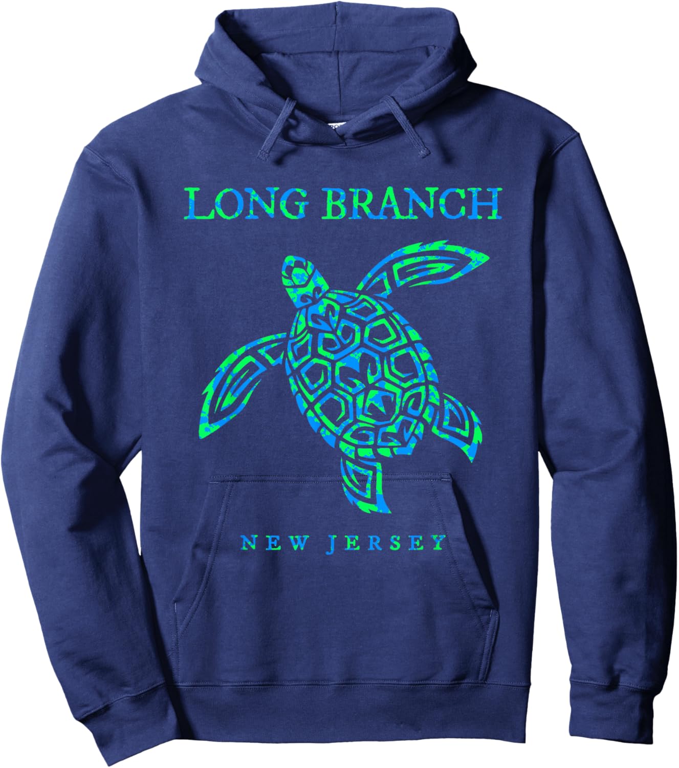 Long Branch New Jersey Sea Turtle Boys Girls Toddler Hoodie - Hoodie | Navy