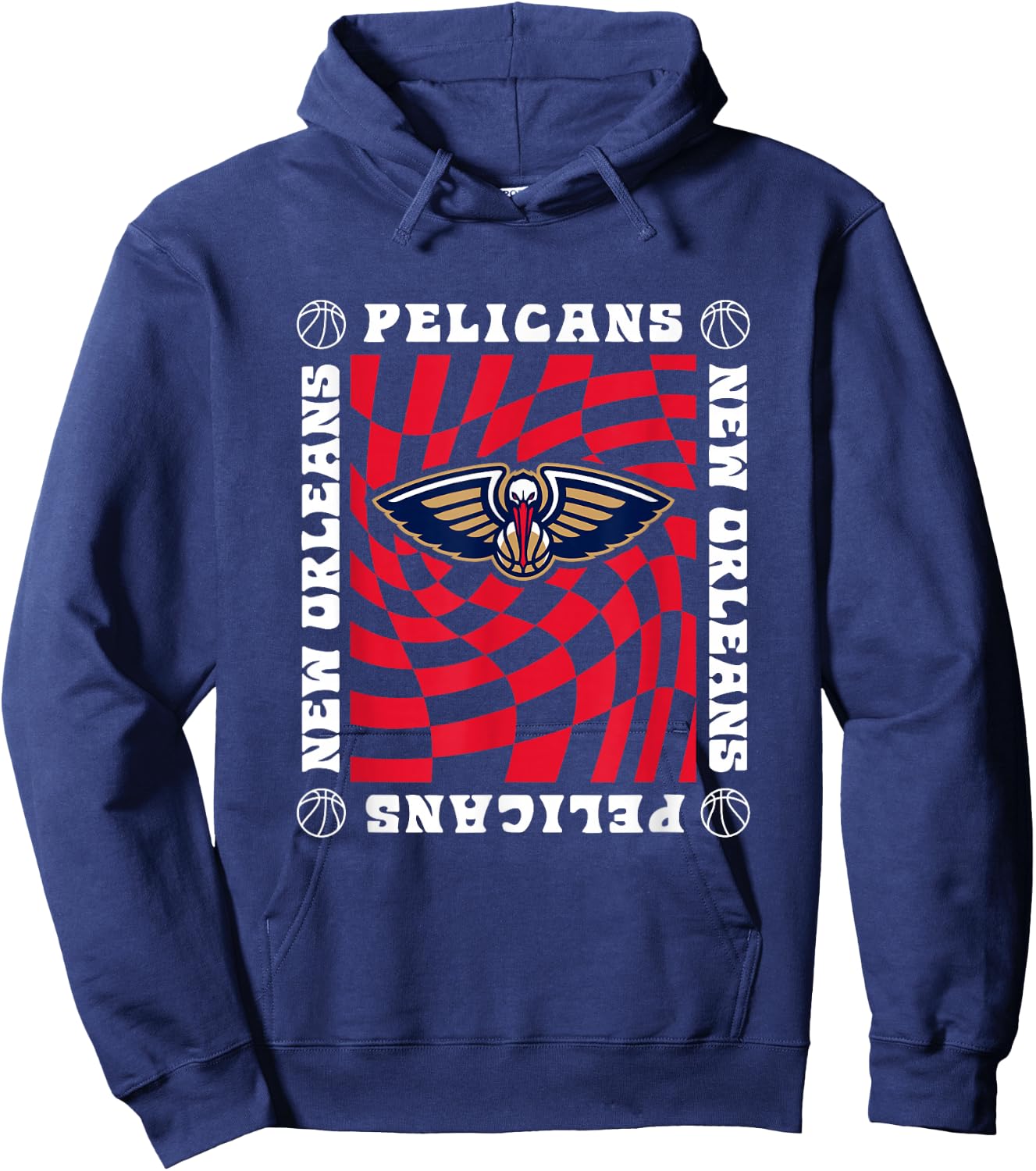 NBA New Orleans Pelicans Retro Checkerboard Wave Hoodie - Hoodie | Navy