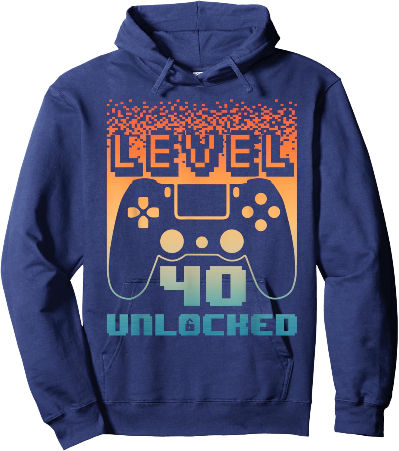 40th Birthday Level 40 Unlocked Gamer 40 Year Old Hoodie - Hoodie | Navy
