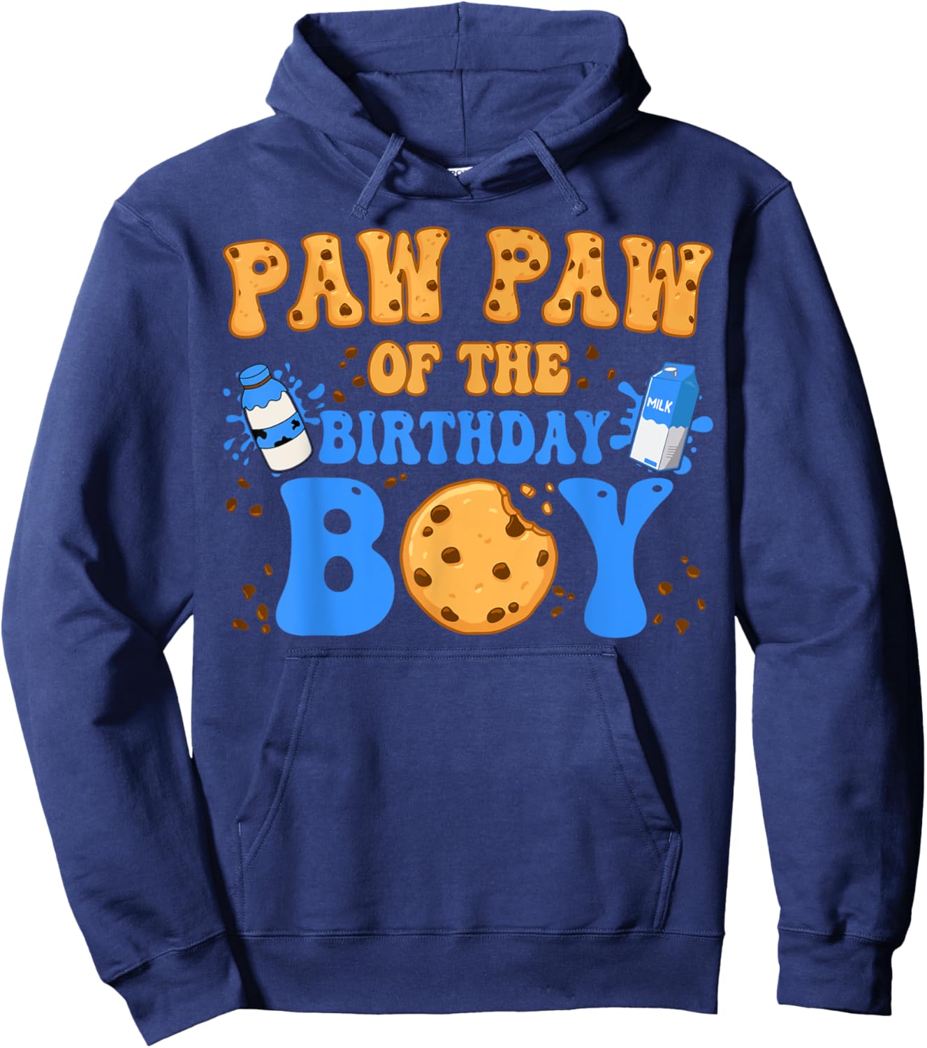 Paw Paw Of The Birthday Boy Milk and Cookies Lover Hoodie - Hoodie | Navy