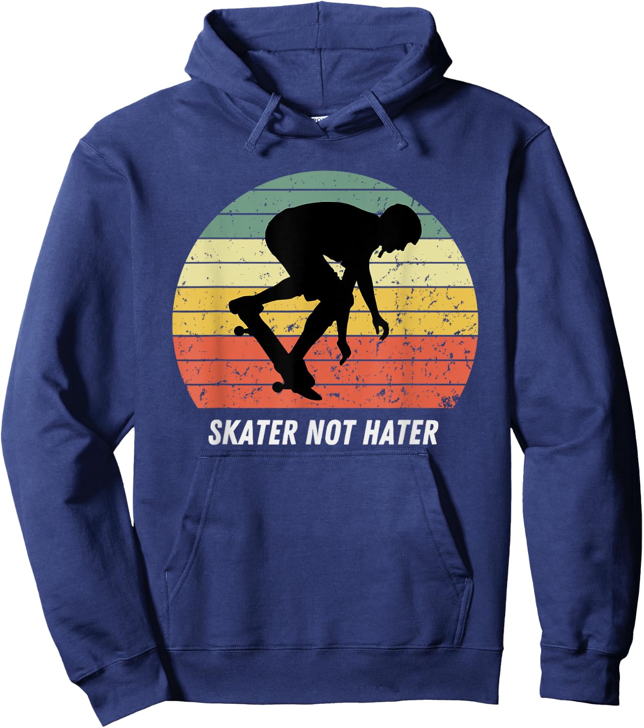 Skate Not Hate Pro Skateboarders Sunset Longboard Skateboard Hoodie - Hoodie | Navy
