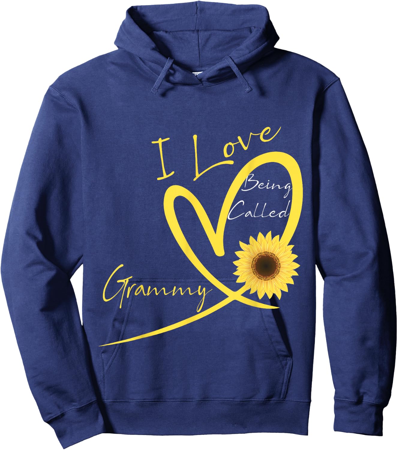 I Love Being Called Grammy Sunflower Heart Hoodie - Hoodie | Navy