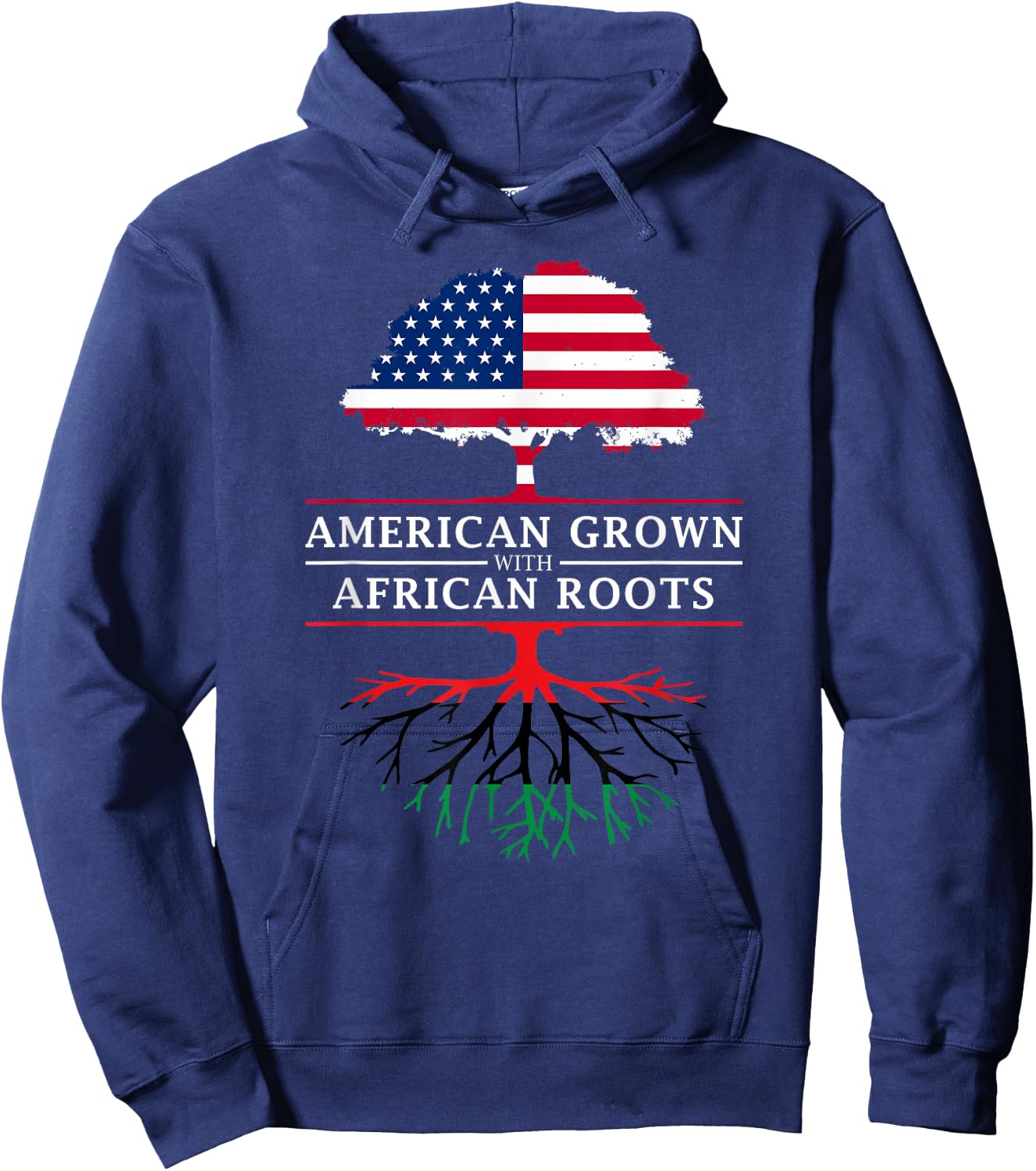 American Grown with African Roots - Pan Africa Hoodie - Hoodie | Navy