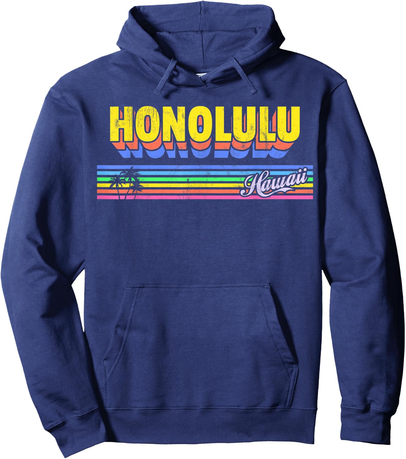 Honolulu Hawaii HI Vintage Retro Souvenir Hoodie - Hoodie | Navy