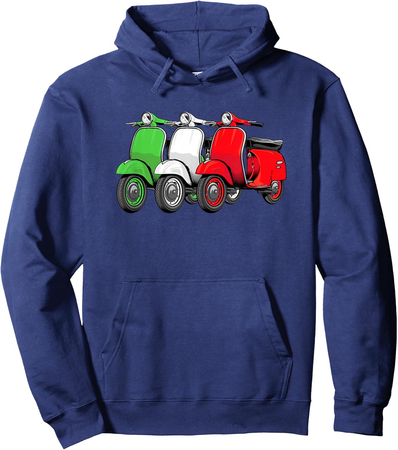 Scooter Bike Motorbike Scoot - Italy Flag Moped Scooter Hoodie - Hoodie | Navy