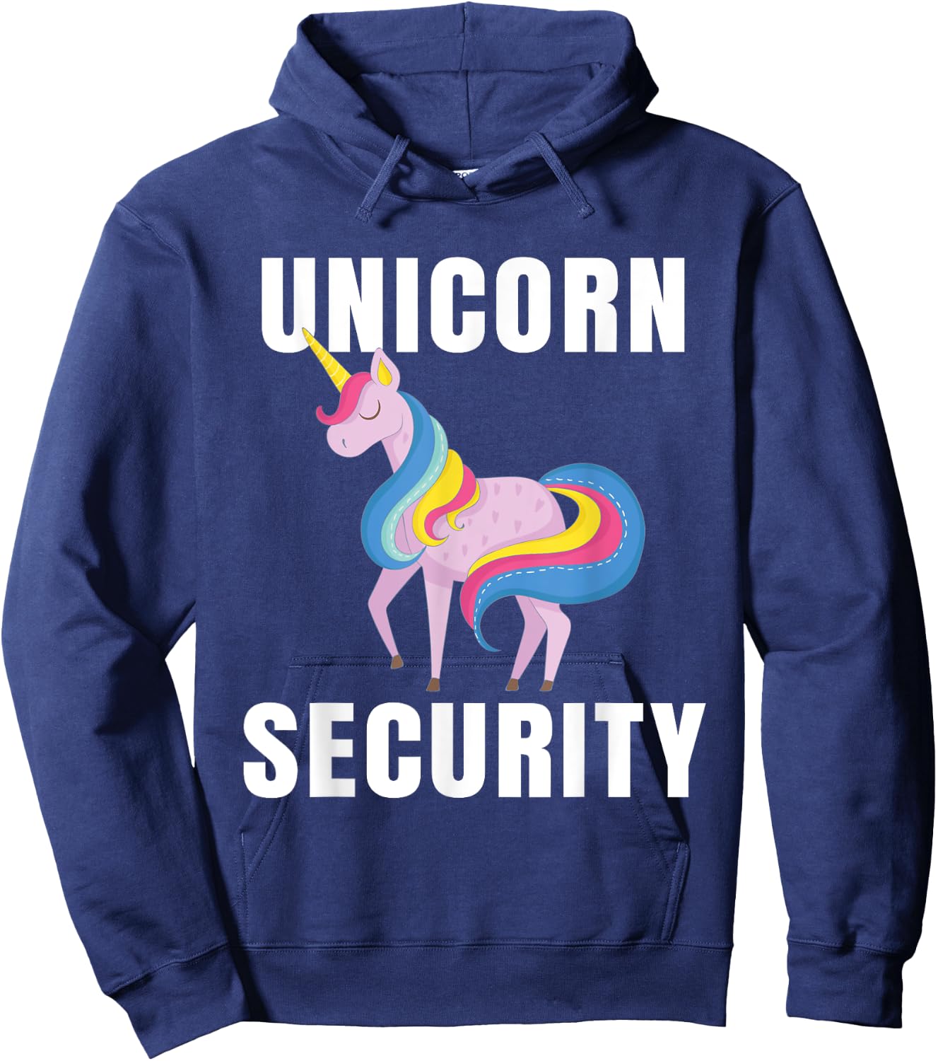 Funny Graphic Rainbow Unicorn Security Gift Design for Love Hoodie - Hoodie | Navy