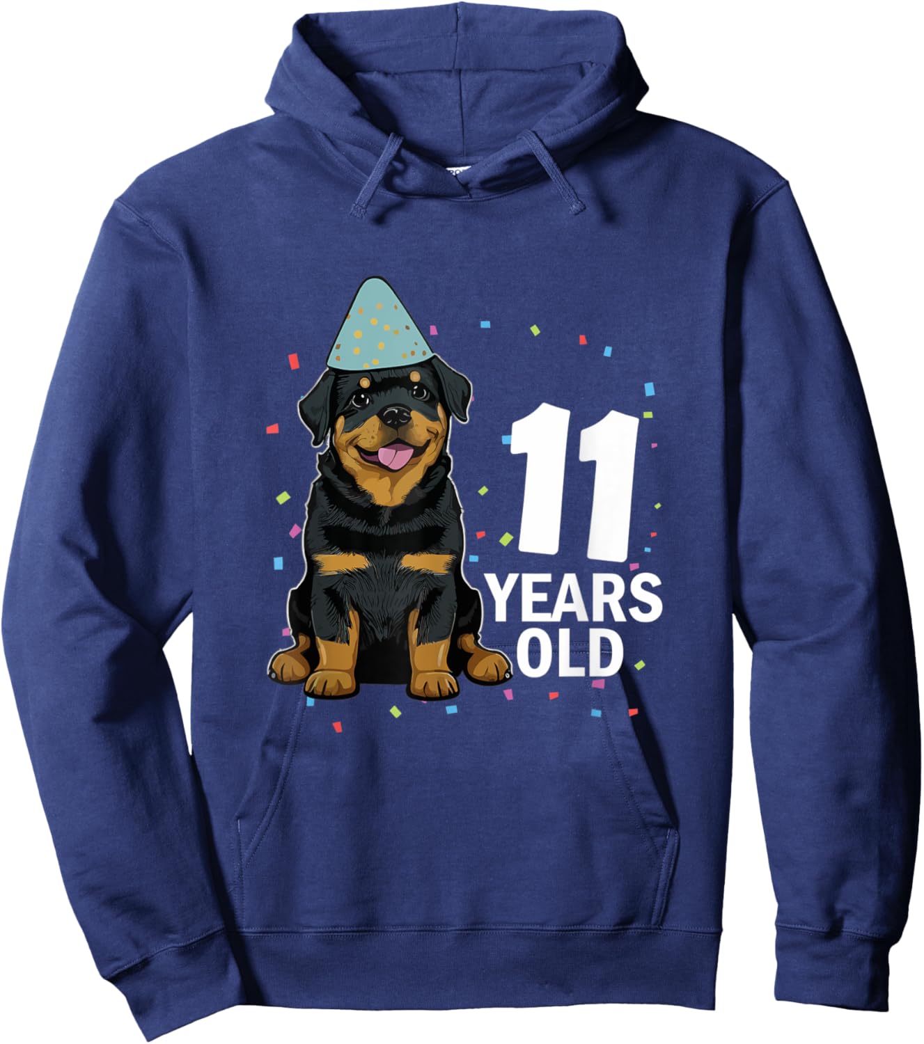 11 Years Old Birthday Rottweiler Dog Lover 11th Party Kid Hoodie - Hoodie | Navy