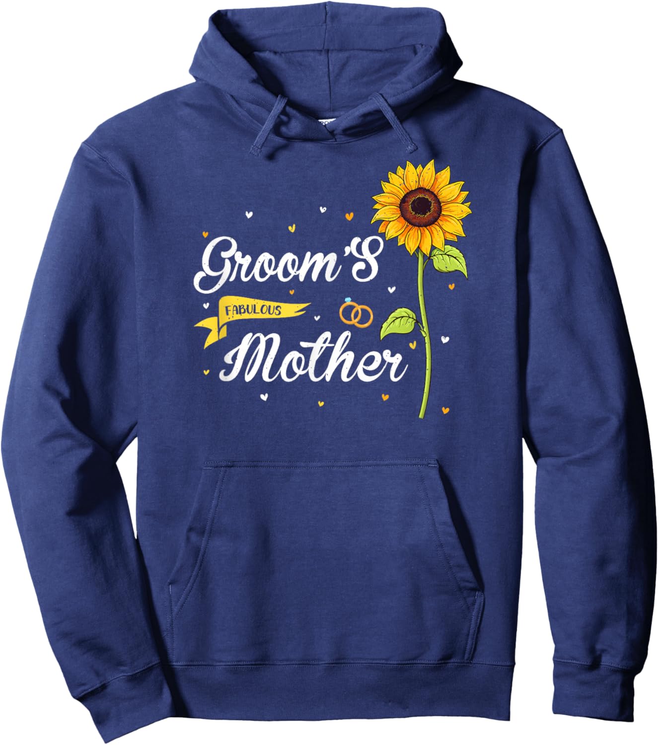Groom's Fabulous Mother Sunflower Family Wedding Party Hoodie - Hoodie | Navy