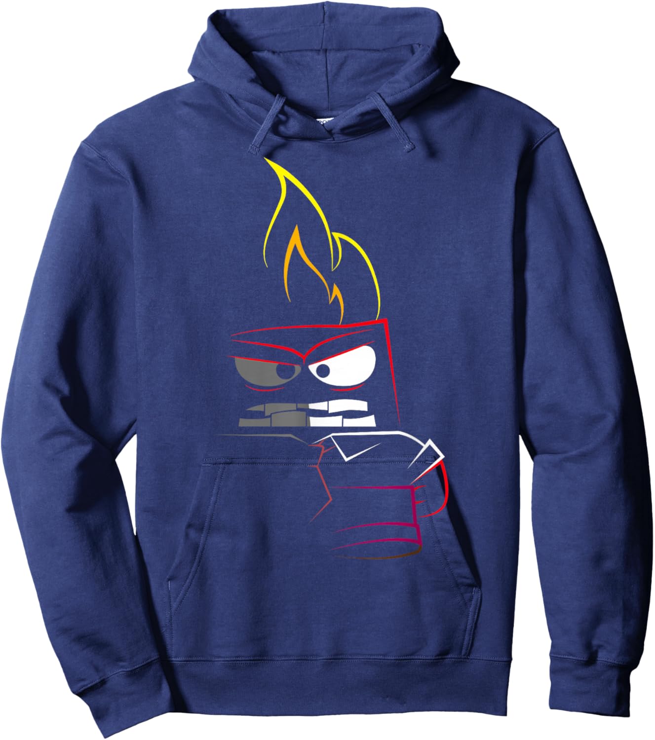 Disney Pixar Inside Out Fired Up Anger Outline Faded Hoodie - Hoodie | Navy