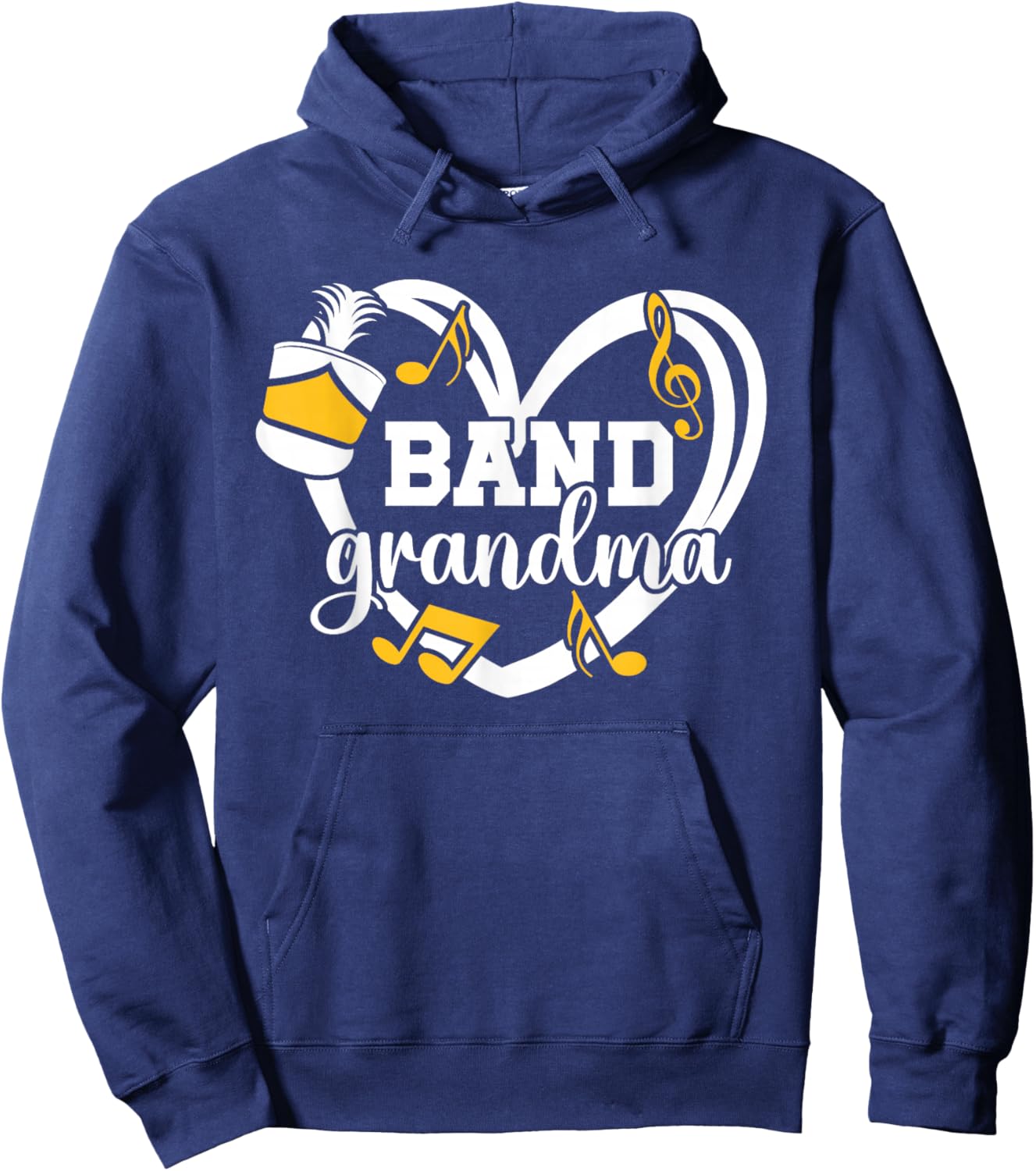 Band Grandma Heart Marching Band Grandma Hoodie - Hoodie | Navy