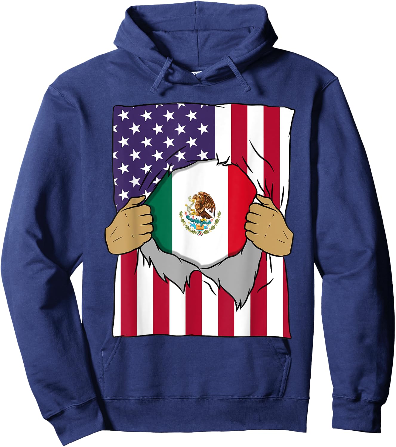 Mexico Flag Blood Inside Me Home Pride Mexican American Gift Hoodie - Hoodie | Navy
