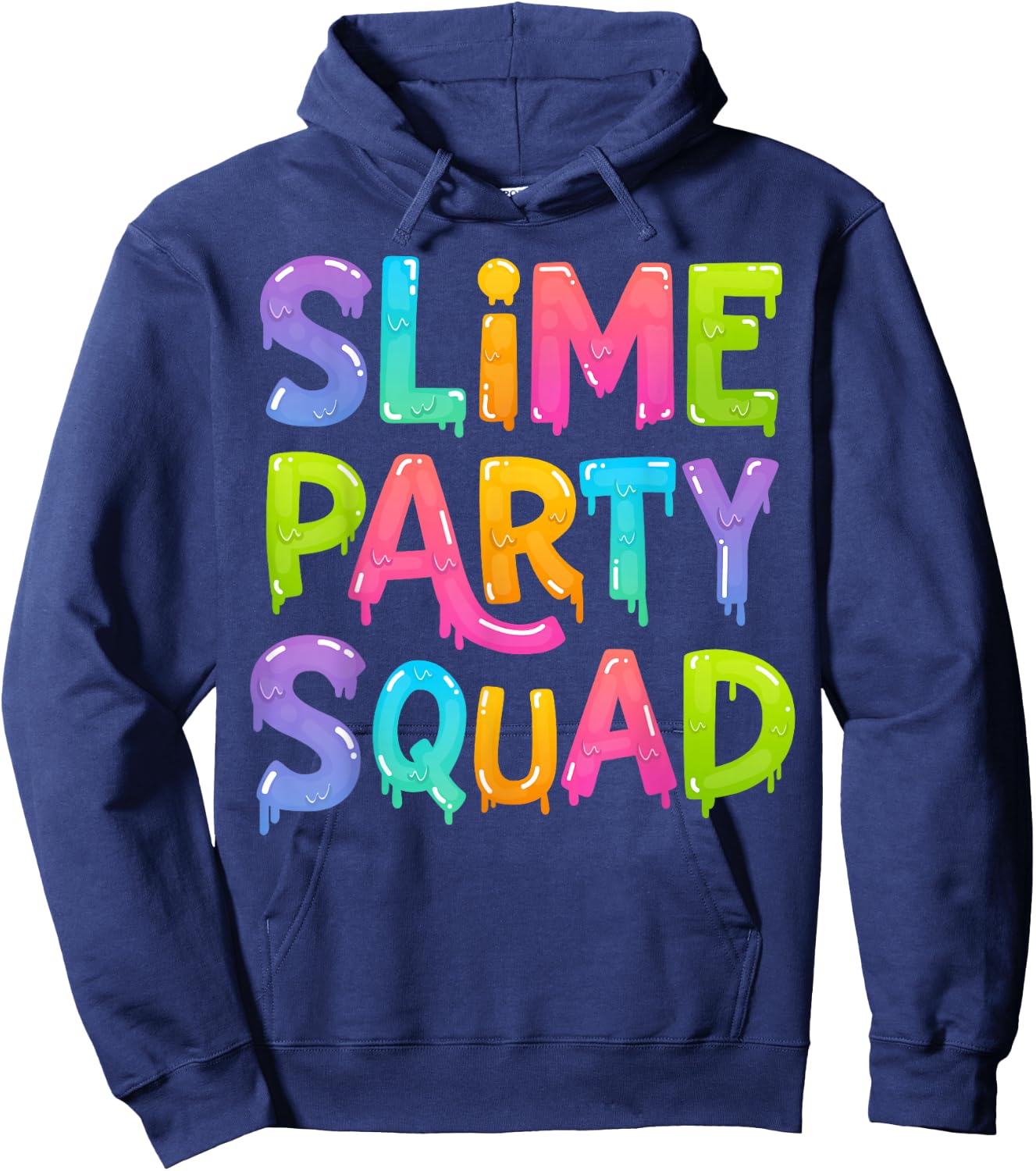 Slime Party Squad Funny Kids Boys Girls Birthday Matching Hoodie - Hoodie | Navy