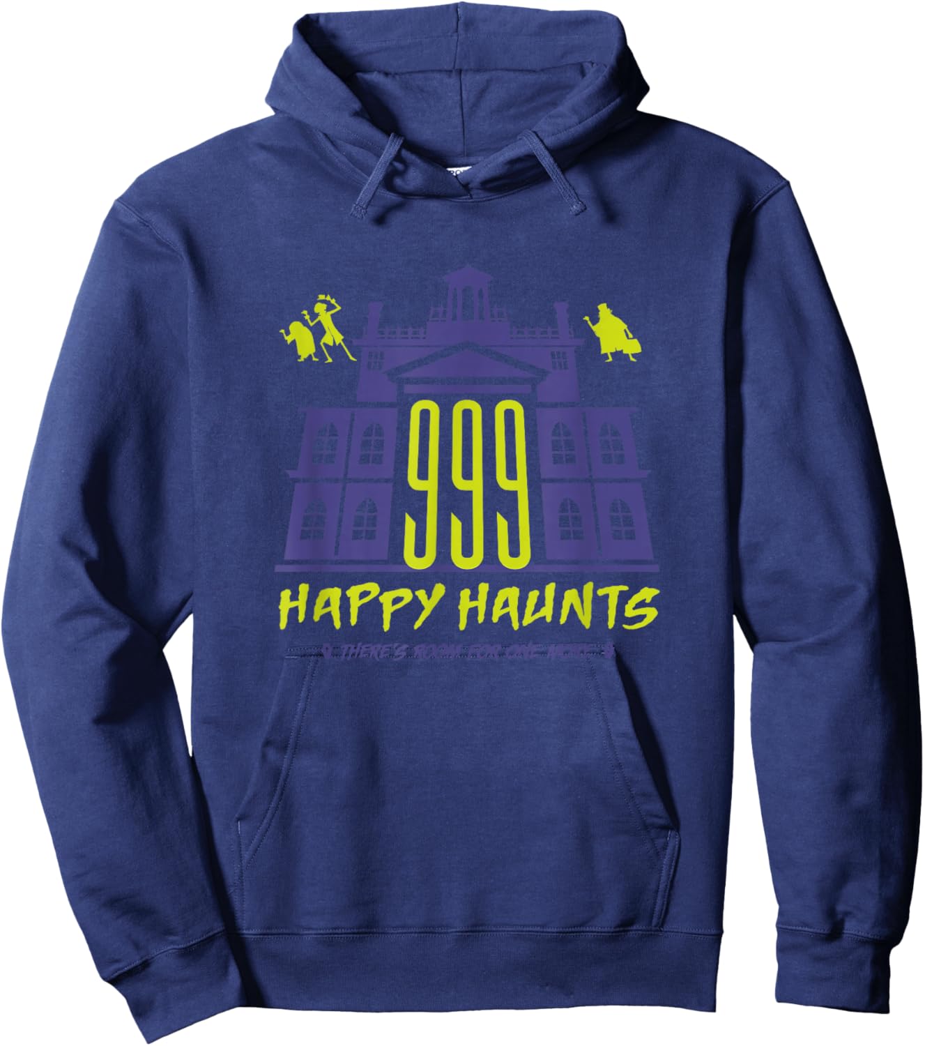 The Haunted Mansion 999 Happy Haunts Neon Chest Big Logo Hoodie - Hoodie | Navy