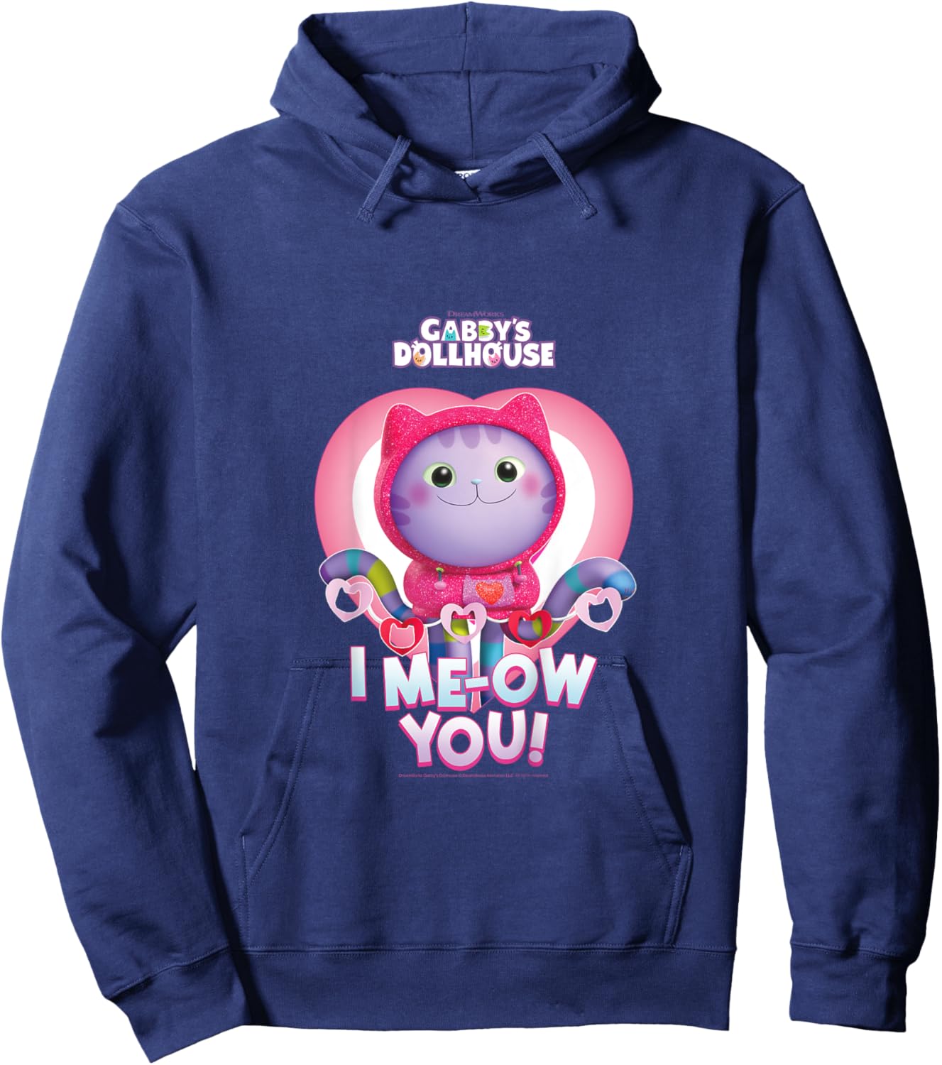 Kids DreamWorks Gabby's Dollhouse Valentine's I Me-Ow You! Hoodie - Hoodie | Navy