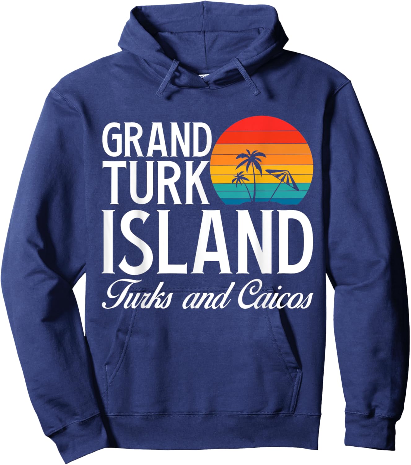 Grand Turk Island Turks And Caicos Beach Vacation Retro Hoodie - Hoodie | Navy