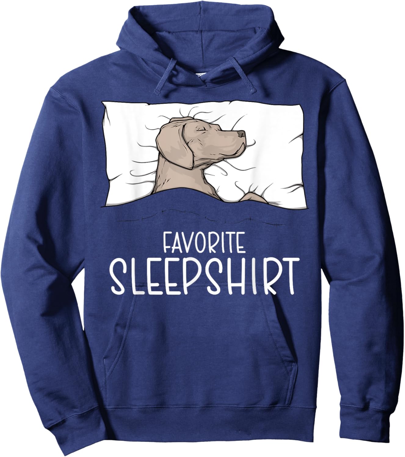 Favorite Sleepshirt Weimaraner Dog Napping Weimaraner Pajama Women Girls Kids Hoodie - Hoodie | Navy