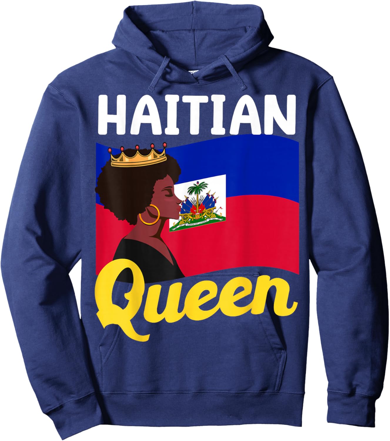 Haitian Queen Haiti Independence flag 1804 women Hoodie - Hoodie | Navy